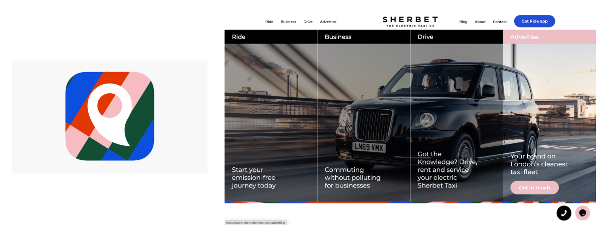 Sherbert London logo and website